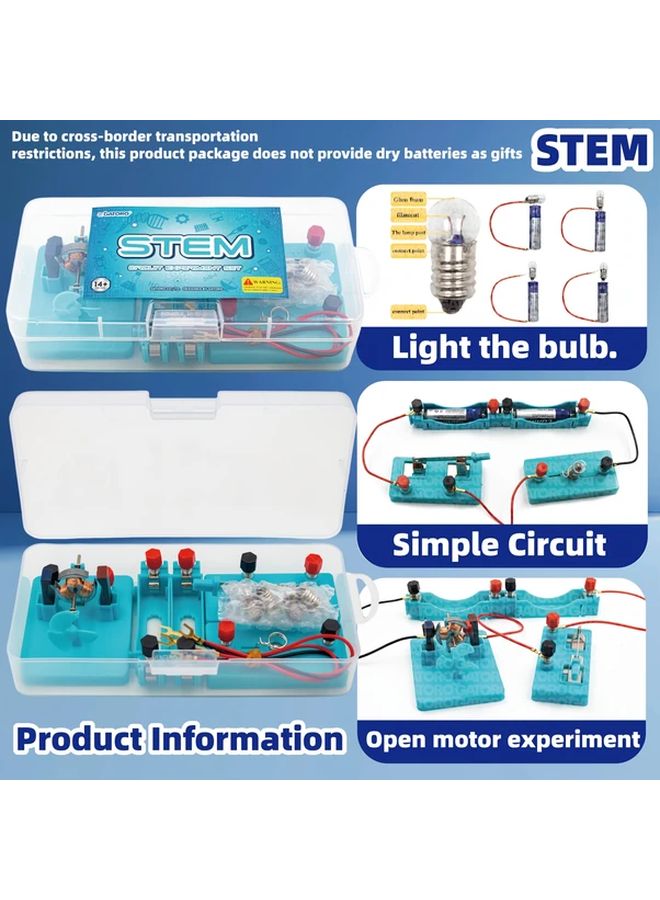 مجموعة تجارب الفيزياء الزرقاء STEM نموذج تعليمي لبناء دائرة المحرك - Image 3
